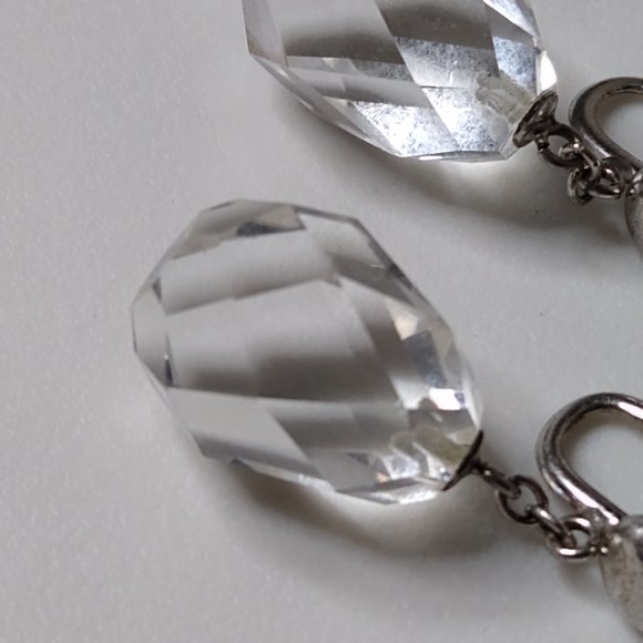 Vintage Clear Glass Bead Screw On Earrings - Picture 7 of 13